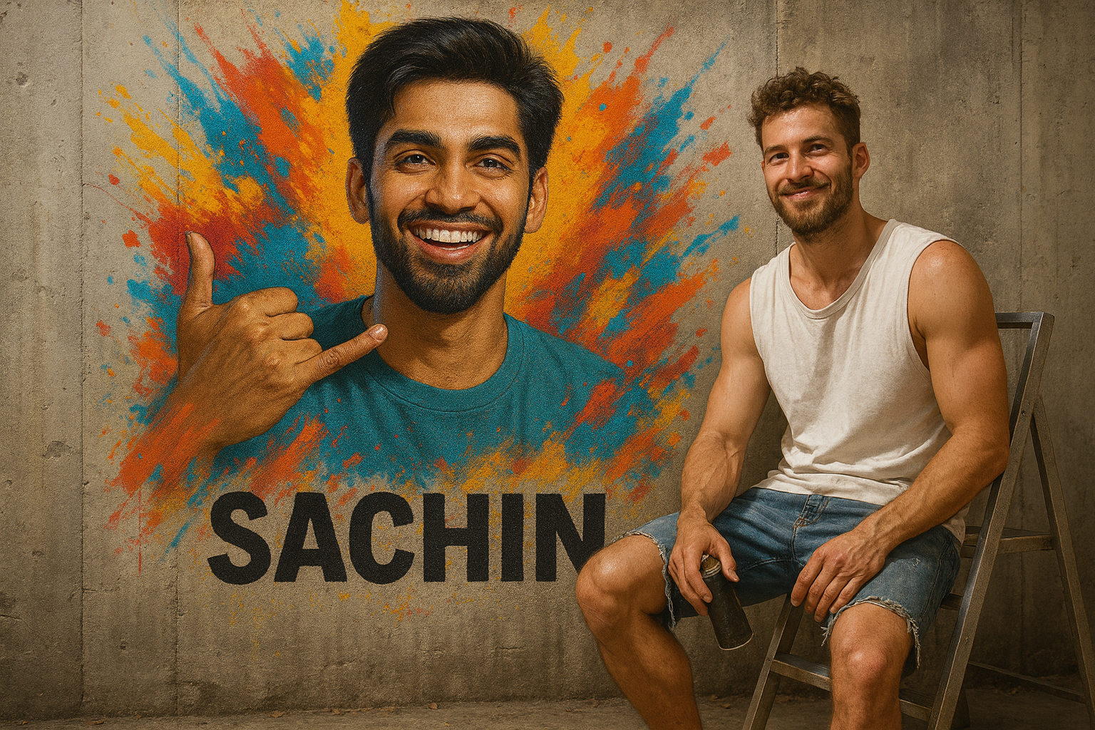 Watch a Bold Street Art Portrait of a Young Man